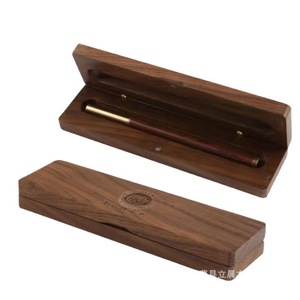 Wooden <b>Pen</b> <b>Box</b> Black Walnut Square Shape With Uv Printing For Office Or Signature Use - Product Image 2