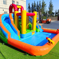 Toboggan aquatique gonflable double pour enfants, trampoline aquatique, utilisation humide, PVC, location