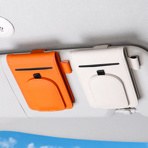Magnetic <b>Visor</b> Sunglasses Clip Microfiber, Leather Sturdy Card Pack Holder Durable Universal Fit, Fits for BMW Toyota Honda - Product Image 2