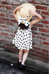 Vestido Corto sin Mangas con Lazo y Estampado de Puntos Estilo Princesa para Niñas, Venta al Por Mayor, de Proveedor Chino - Product Image 4