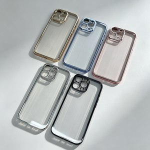 เคสใสเคลือบไฟฟ้าบางเฉียบขอบตรง - ใช้ได้กับ <span class=keywords><strong>iPhone</strong></span> 16, 15, 14 และ 13 Pro Max Series - Product Image 1