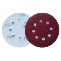 5 \ "support de boucle de crochet sans poussière sable personnalisable peinture automobile oxyde d'aluminium abrasif 8 trous motif-disques de ponçage moyens