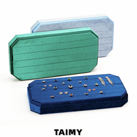 Plateau à bijoux en velours octogonal à coins coupés, sans couvercle, personnalisable avec logo, multifonctionnel pour boucles d'oreilles, bagues et présentation de bijoux – Vente en gros