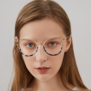 Monture de lunettes ovale en métal TR90 87320, protection anti-lumière bleue, unisexe, fabriquée à Taizhou - Product Image 4