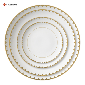 Plato de Cena Redondo Plano de Porcelana Fina, Diseño Nuevo y Único de China 2024, Color Blanco, para Postre o Sopa, para <span class=keywords><strong>Restaurante</strong></span> - Product Image 1