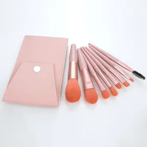 Großhandel 8 PCS Make-up Pinsel Set mit Tasche Private Label 4 Farben Professional tragbare Make-up Pinsel Set Custom