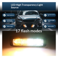 Feux stroboscopiques ultra-minces 12 LED 12V/24V pour calandre de véhicule, feux de signalisation latéraux clignotants pour camion, feux d'avertissement rouge et bleu LED-12Q