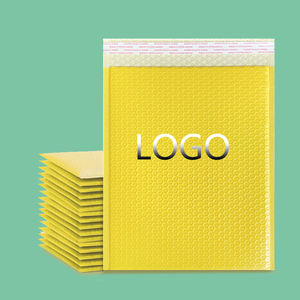 Bolsa de Burbujas de Película Coextruida Biodegradable Ecológica Amarilla de 15x20+4CM de Grosor para Cosméticos, Joyería, CD, con Logotipo Personalizado - Product Image 1