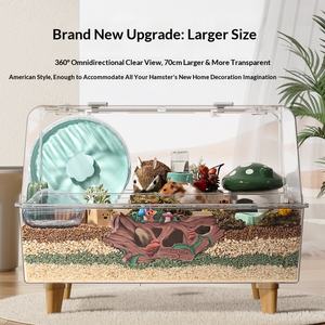 Cage à <span class=keywords><strong>hamster</strong></span> de luxe spacieuse avec design entièrement transparent, antidérapant et fonction empilable - Product Image 3