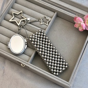 Nouveau sac à bandoulière tendance et exquis en maille tressée avec perles, porte-clés élégant et polyvalent - Product Image 5