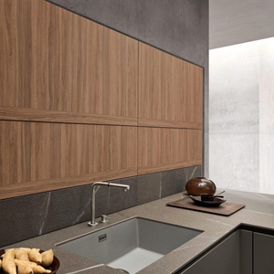 Free <b>Kitchen</b> Cabinet Design Modern-style Matte Black Solid Rosewood <b>Kitchen</b> <b>Units</b> Quartz Countertops Custom-made <b>Sink</b> - Product Image 2