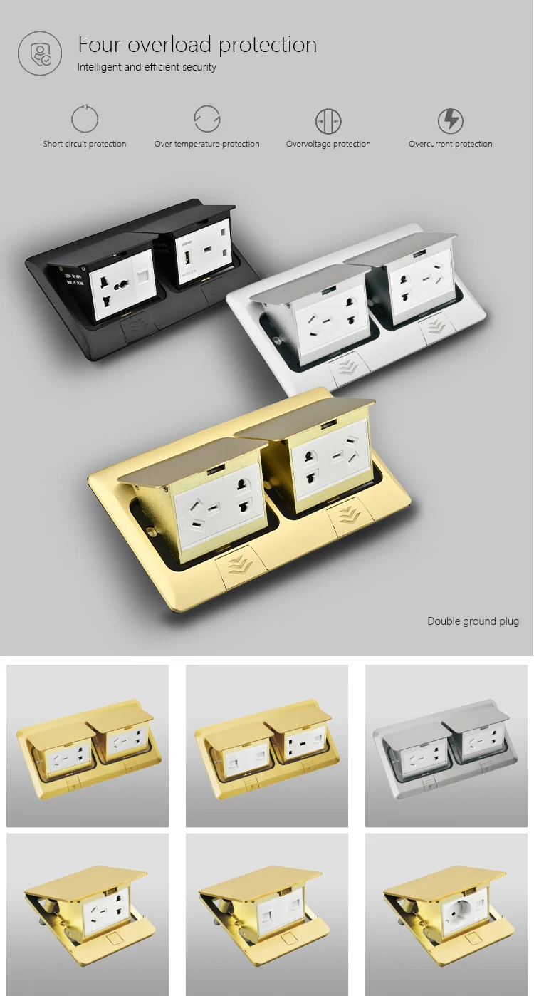 pop up floor socket stainless steel/aluminum/copper waterproof  ground floor socket for Aisa market