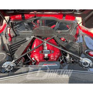 แผงครอบช่องเครื่องยนต์คาร์บอนไฟเบอร์แบบแห้ง Drifton รุ่นใหม่ สำหรับ Chevrolet Corvette C8 Coupe Stingray Z51 & Z06 Z07 ปี 2020-2026 - Product Image 1