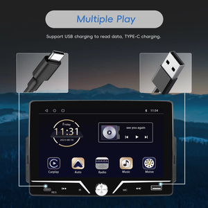 Podofo Single Din Car MP5 <b>Player</b> Car Stereo 7 Inch Touch Screen Wired Carplay Android Auto EQ BT FM <b>USB</b> Type-C Radio - Product Image 2