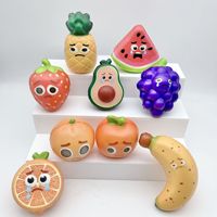PU Slow Rising Fruit Squishy Speelgoed Schattig Huilend Gezicht Stress Verlichtend Fidget Speelgoed Meisjes Jongens Diverse Stijlen OEM Bulk