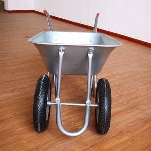 भारी ड्यूटी डबल-व्हील निर्माण व्हीलबारो 2-व्हील हैंड पुश ट्रोली व्हीलबैरो के लिए - Product Image 4