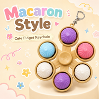 Testeur de commutateur de clavier transparent couleur macaron, porte-clés en silicone, jouet à presser anti-stress, pendentif fidget, à partir de 14 ans