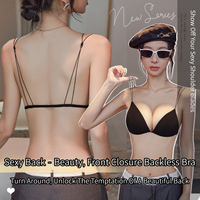 Soutien-gorge sexy d'été pour femme, à fines bretelles, fermeture avant, bonnets triangulaires, ultra-fin, sans armatures, push-up, pour une silhouette sublimée
