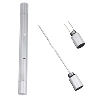 Herramienta para Cigarros 3 en 1 Portátil JH, Tubo de Aluminio Moleteado, Pinza para Cigarros de Doble Punta de Acero Inoxidable Anti-Quemaduras