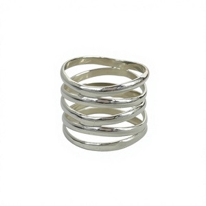 Minimalist 925 Silver Geometric <b>Plain</b> Band <b>Ring</b> Unisex Everyday Wear - Product Image 1