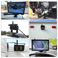 2 caméras de stationnement sans fil à vision nocturne IR avec moniteur AHD 7 ''avec alarme d'angle mort BSD, pour camions/camping-car/remorque/camping-car/chariot élévateur
