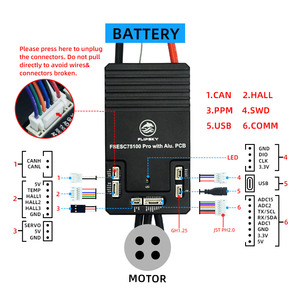 Controlador de Velocidad <span class=keywords><strong>Flipsky</strong></span> <span class=keywords><strong>75100</strong></span> Pro 84V 100A VESC, Placa de Circuito Impreso de Aluminio, Controlador de Motor sin Escobillas, Plataforma Aérea de Carga Pesada, Robótica - Product Image 6