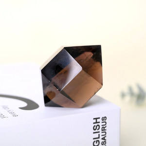 Points de cristal de qualité supérieure en gros, points doubles en quartz fumé naturel poli pour la décoration - Product Image 5
