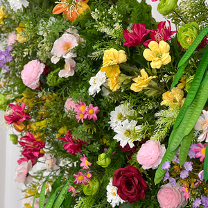 Arco de Flores Artificiales Colorido con Mariposas, Soporte Floral Artificial Móvil con Ruedas Giratorias para Decoración de Bodas - Product Image 4