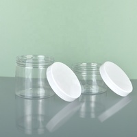 Emballage cosmétique alimentaire en gros, pot en plastique PET transparent pour crème cosmétique de 250 ml, 300 ml, 400 ml, 450 ml, 500 ml avec couvercle blanc ou noir