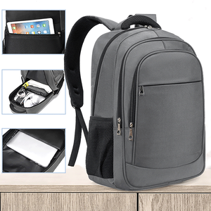 Sac à dos en nylon imperméable de 15 pouces pour ordinateur portable, matériel Oxford, charge USB intelligente en polyester pour femmes et hommes, style tendance - Product Image 1