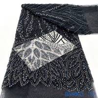 Robes de mariée de luxe avec dentelle française brodée tissu de dentelle Guipure de luxe tissu à paillettes pour robe de mariée