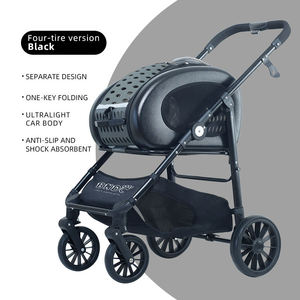 Wholesale 4-Wheel Foldable Oxford Fabric Pet <b>Stroller</b> Comfortable Small Animals Carrier Trolley for Dog & <b>Cat</b> Outdoor Travel - Product Image 5