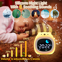 Anpassbare Projektions-Aufwachlampe Schlaftrainer 7-Farben-Wechsel LED Digitaler LCD-Wecker für Kinder mit Beruhigenden Klängen