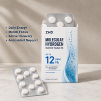 Comprimés d'eau hydrogénée H2 |   12 PPM d'hydrogène moléculaire, 80 mg de magnésium |   Énergie quotidienne, concentration et récupération |   30 comprimés OEM ODM
