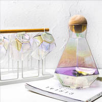 Carafe à jus d'eau en verre coloré Offre Spéciale, bouilloire fantaisie en forme de diamant, ensemble de tasses de refroidissement d'eau pour la maison