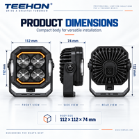 Lampe de travail LED multi-mode TEEHON 40W, lumière latérale DRL ambre, IP68, 9-32V, pour camion, tout-terrain, tracteur, excavateur