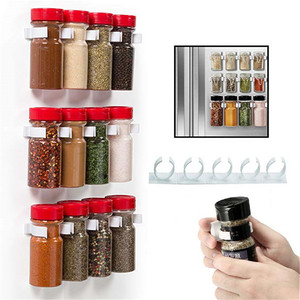 No-Drill <b>Spice</b> <b>Jar</b> Storage <b>Rack</b> White Wall Mounted Condiment Bottle Organizer Cabinet Organizer - Product Image 3
