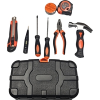 Juego de herramientas generales para el hogar de 9 piezas, kit de herramientas para el hogar con caja de herramientas de plástico para bricolaje, mantenimiento, perfecto para estudiantes y propietarios-01