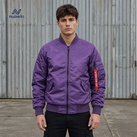 Blouson aviateur violet personnalisé, blouson bomber streetwear, Nouveautés 2025, Fabricant de vestes pour hommes