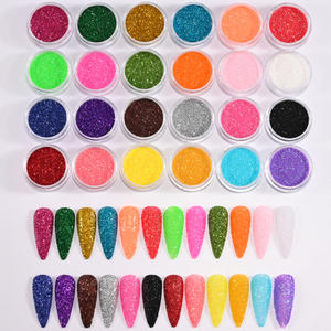 Haute qualité acrylique <span class=keywords><strong>24</strong></span> couleurs 3D Nail Art paillettes poudre éblouissante chatoyante fine ongles paillettes <span class=keywords><strong>sucre</strong></span> décorations Salon utilisation - Product Image 1