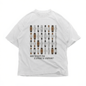 T-shirt Vintage con Grafica a Griglia di Orologi, Stile Retrò, Streetwear Oversize Unisex, Regalo Estetico Minimalista - Product Image 2