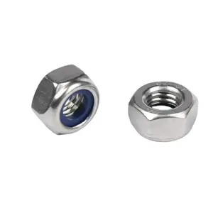 Wholesale M8 Rivet Hexagon Nut With Metal Insert Hot Stamped DIN985 Nylock Lock Galvanized Clinching Fasteners