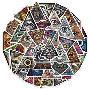 50PCS Creative USA all seeing Eye calcomanías Pirámide de moda Ojo DE <span class=keywords><strong>LA</strong></span> Providencia pegatina - Product Image 1