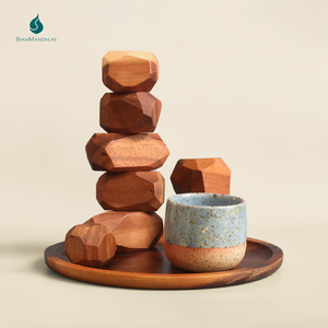 Blocs d'équilibre en bois : Jeu d'empilage de blocs en bois, pièces irrégulières, défi de construction de tours, jeu créatif pour enfants et adultes - Product Image 1