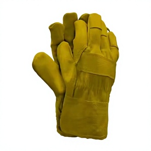 Gants de travail robustes en cuir de vachette pleine fleur et doublure polaire, résistants à la chaleur, pour l'industrie lourde, sécurité canadienne pour les riggers - Product Image 4