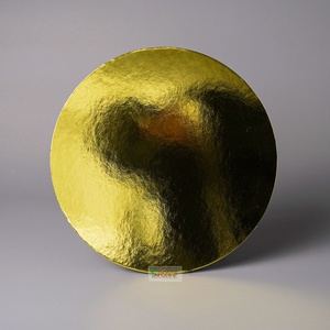 Planches à gâteau rondes ondulées dorées personnalisées Sunshie de haute qualité avec poignées estampées - Product Image 6