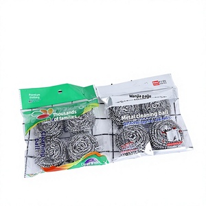 Set di 4 Palline per Pulizia in Acciaio Inox con Lana d'Acciaio Antiruggine, Modello Quattro Mille Centoventi, Origine Linyi - Product Image 1