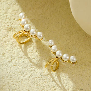 ต่างหูแบบหนีบสไตล์มินิมอลฝรั่งเศสย้อนยุค ประดับมุก ทำจากสแตนเลส สำหรับผู้หญิงที่ไม่มีรูหู ดีไซน์เรียบง่ายและสง่างาม - Product Image 3