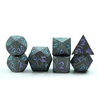 Jeu de dés de dragon métalliques solides et lourds pour donjons D & d et jeu de table Dragon, 7 pièces personnalisées