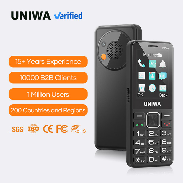 Keypad 4G LTE Mobile Phone Dual SIM Unlocked QWERTY Spanish German Senior SOS Earpiece Torch USB Type-C 1500mAh Battery 0.3MP